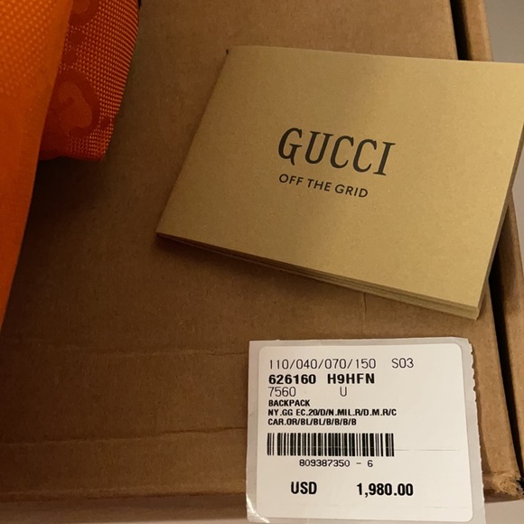 Gucci Off The Grid backpack orange GG ECONYL - Picture 14 of 15